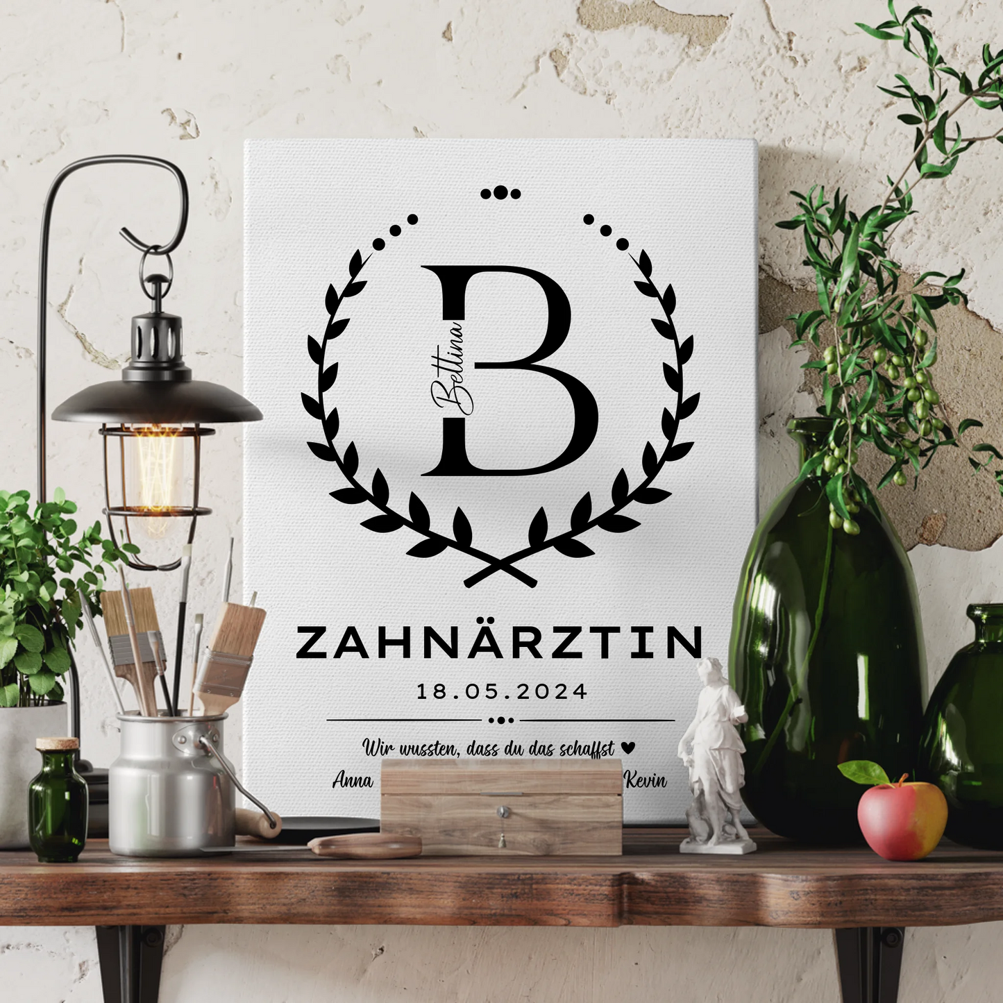 Ausbildungsabschluss Geschenk Zahnärztin Leinwand 3