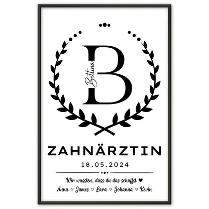 Ausbildungsabschluss Geschenk Poster fuer Zahnaerztin