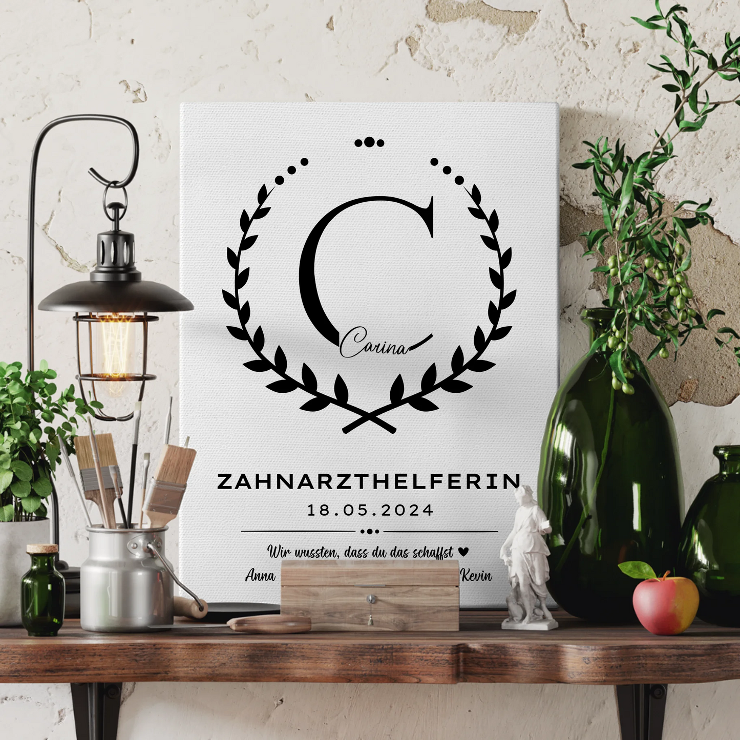 Geschenk Zum Abschluss Ausbildung Zahnarzthelferin Leinwand 3