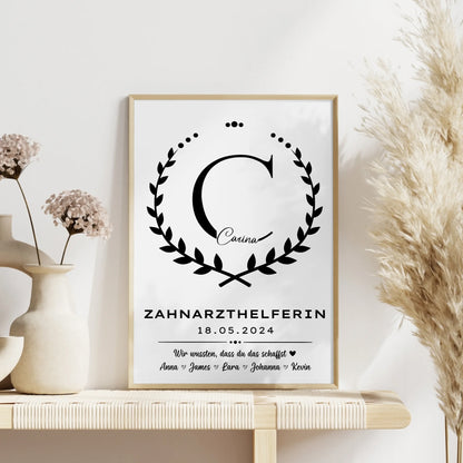 Geschenk Zum Abschluss Ausbildung Zahnarzthelferin Poster