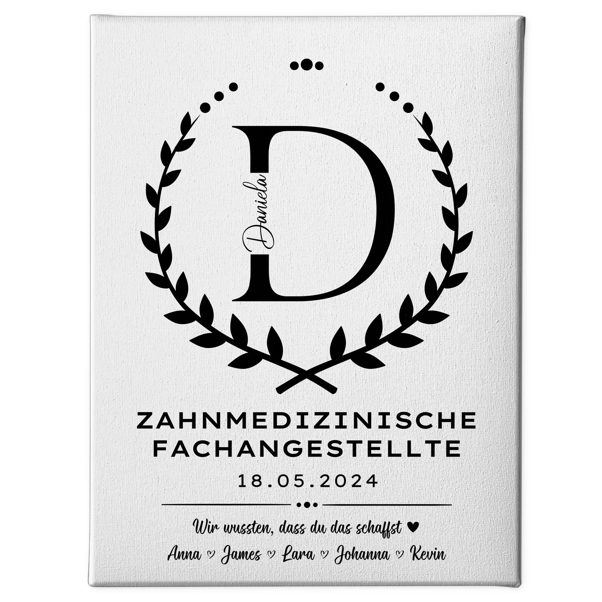 Geschenk Abschluss Ausbildung Zahnmedizinische Fachangestellte Leinwand 1