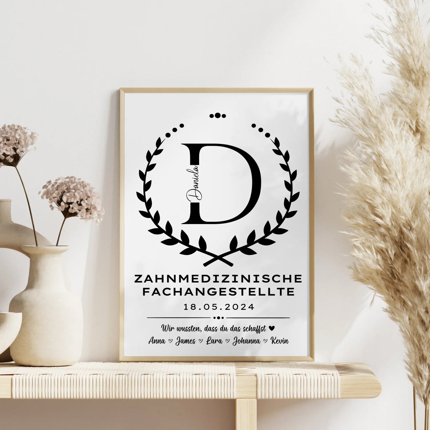 Geschenk Abschluss Ausbildung Zahnmedizinische Fachangestellte Poster personalisiert