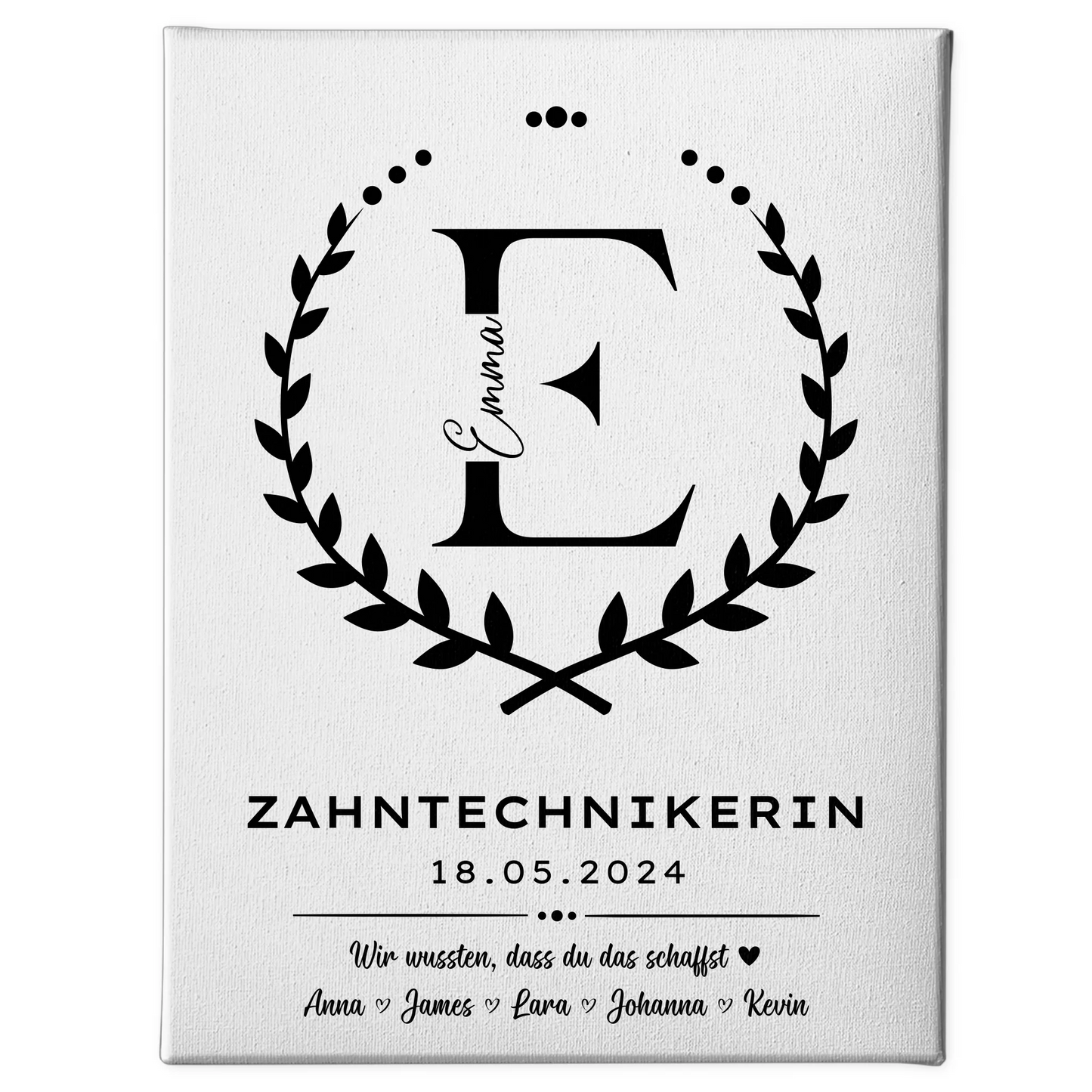 Ausbildungsabschluss Geschenk Zahntechnikerin Leinwand 1