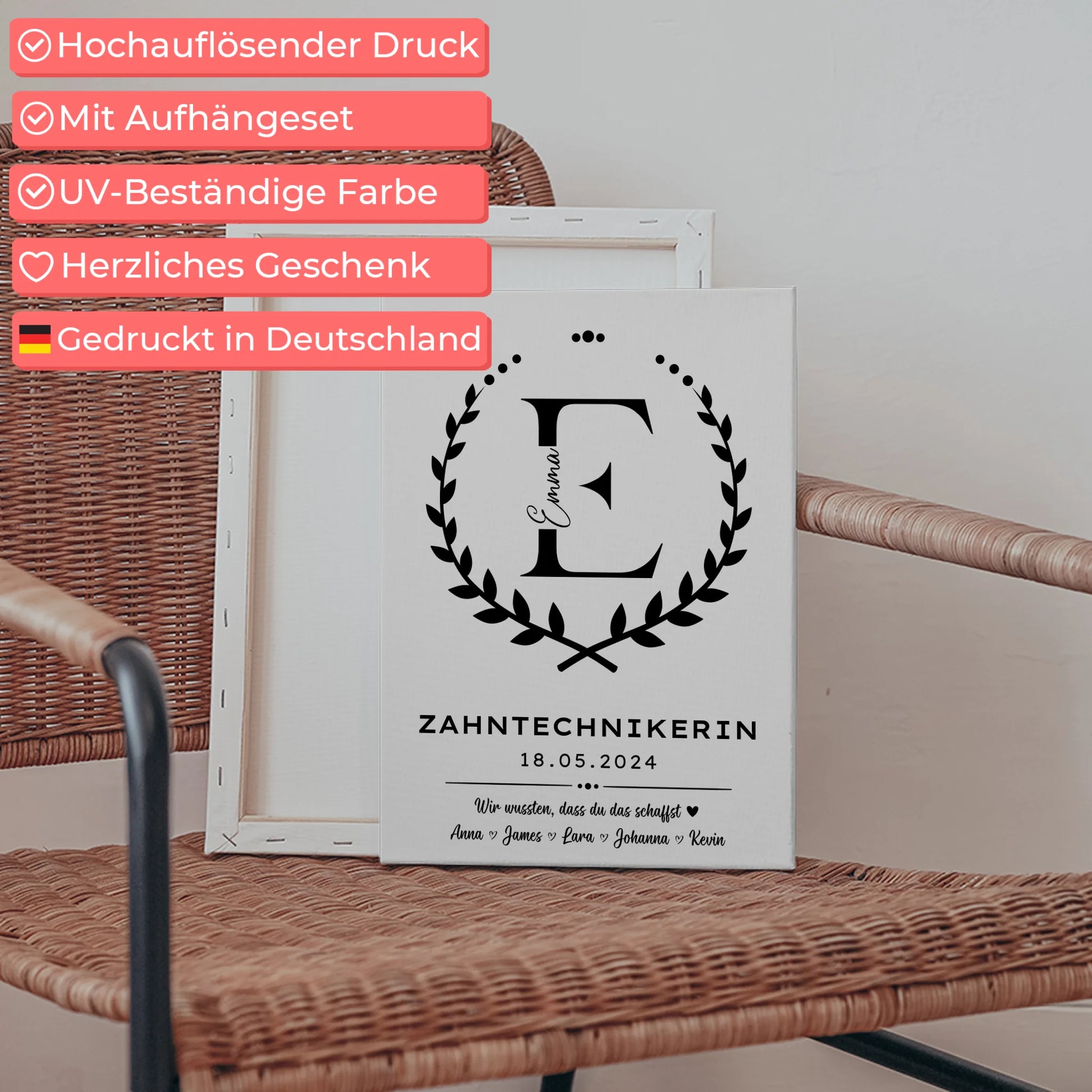 Ausbildungsabschluss Geschenk Zahntechnikerin Leinwand 5