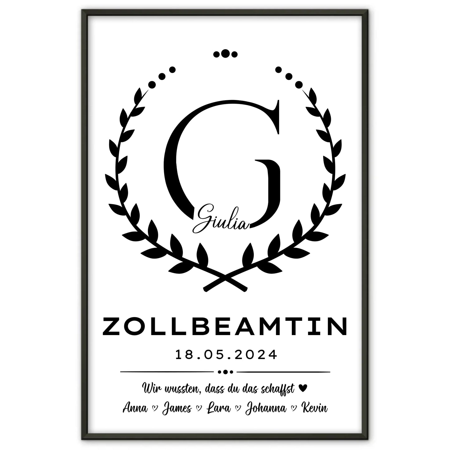 Geschenk Abschluss Ausbildung Poster Zollbeamtin