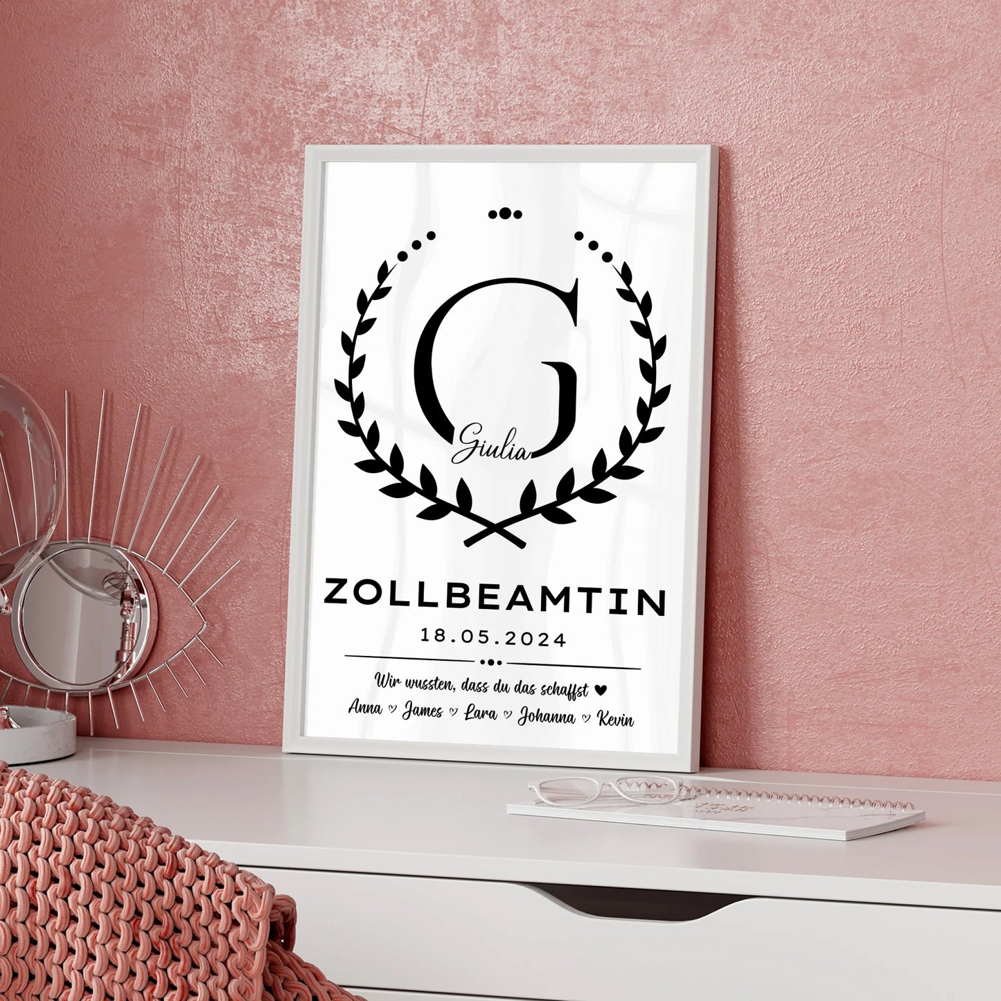 Geschenk Abschluss Ausbildung Poster Zollbeamtin
