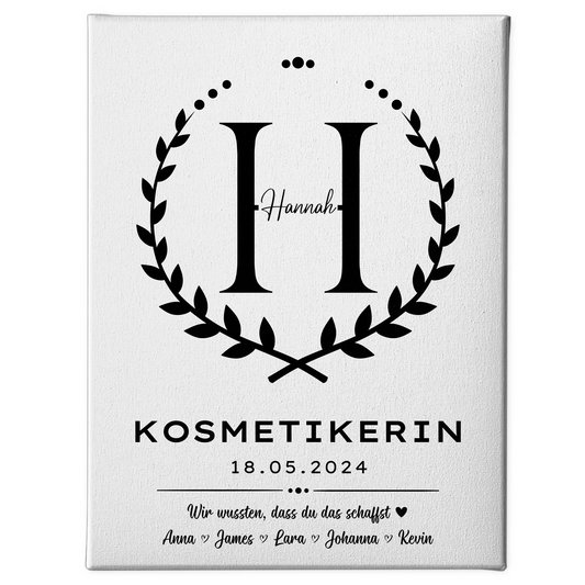 Ausbildungsabschluss Geschenk Kosmetikerin Leinwand 1