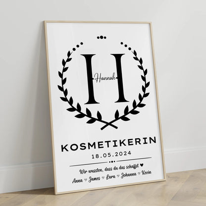Kosmetikerin Ausbildungsabschluss Geschenk Poster