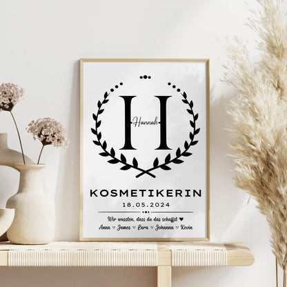 Kosmetikerin Ausbildungsabschluss Geschenk Poster