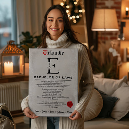 Leinwand Urkunde Geschenk Zum Bachelor Bachelor Of Laws 2