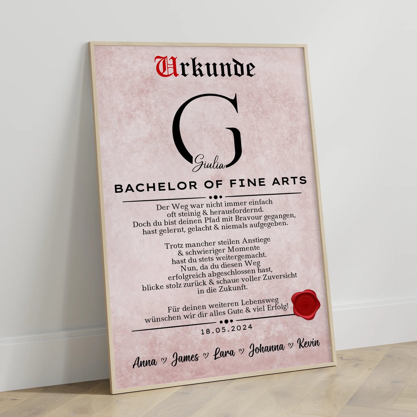 Poster Urkunde Bachelor Abschluss Geschenk Bachelor Of Fine Arts