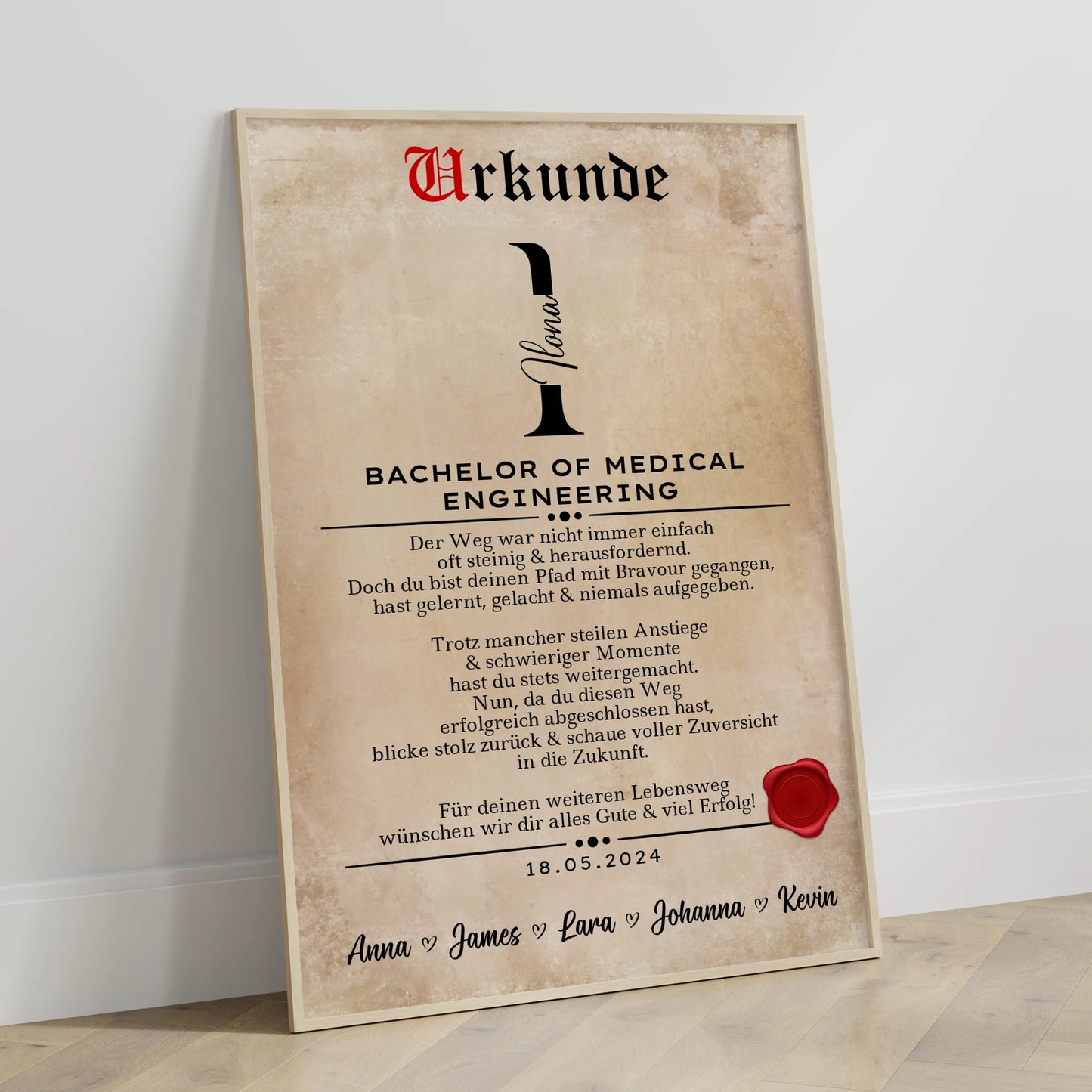 Poster Urkunde Geschenk Bachelorabschluss Bachelor Of Medical Engineering Bachelorand