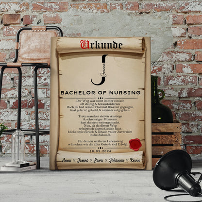 Leinwand Urkunde Geschenk Zum Bachelor Bachelor Of Nursing 4