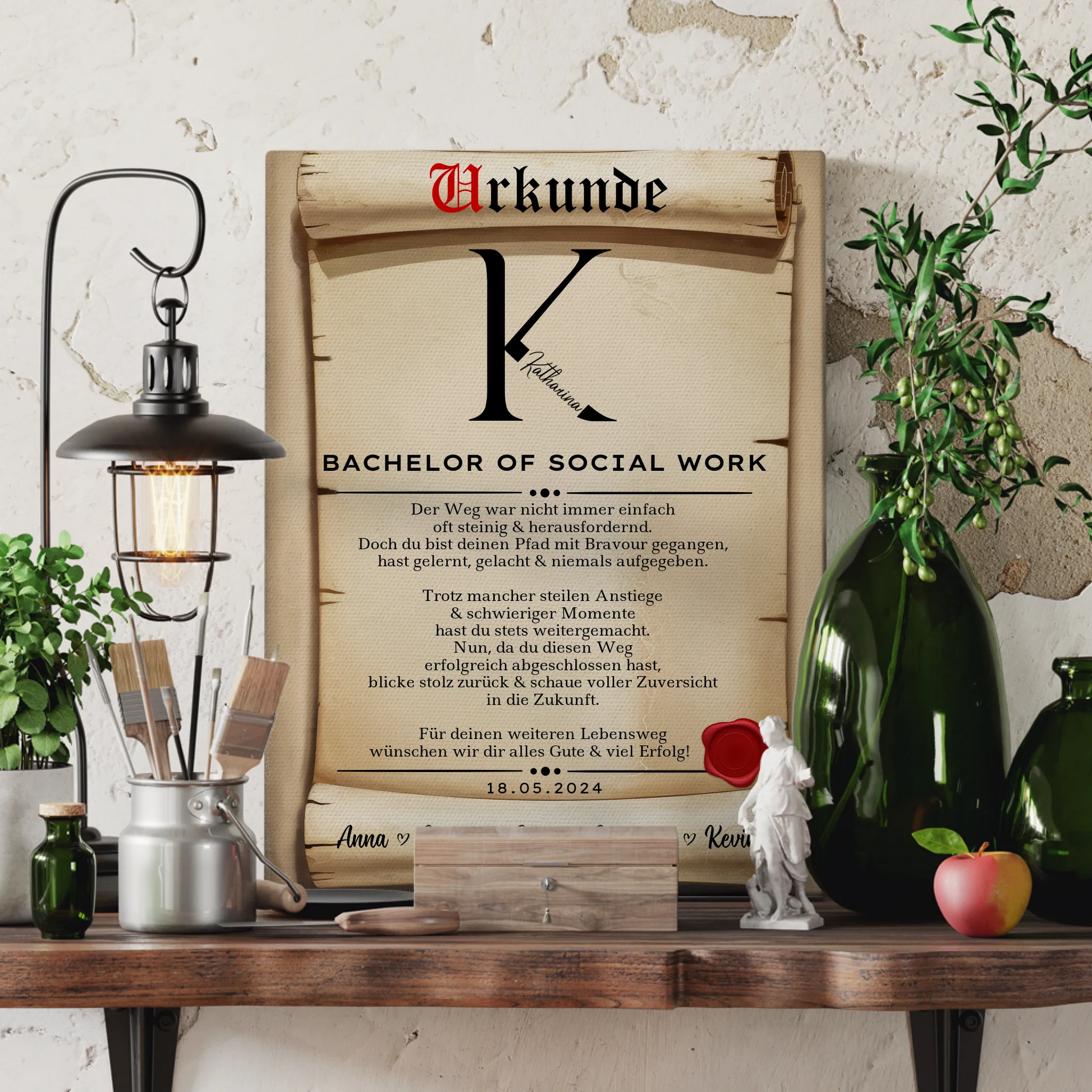 Leinwand Urkunde Geschenk Zum Bestandenen Bachelor Bachelor Of Social Work 3