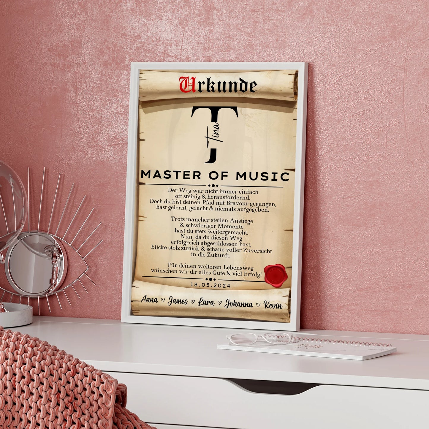Poster Urkunde Geschenk Zum Masterabschluss Master Of Music