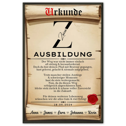 Poster Urkunde Ausbildungsabschluss Geschenk Ausbildung