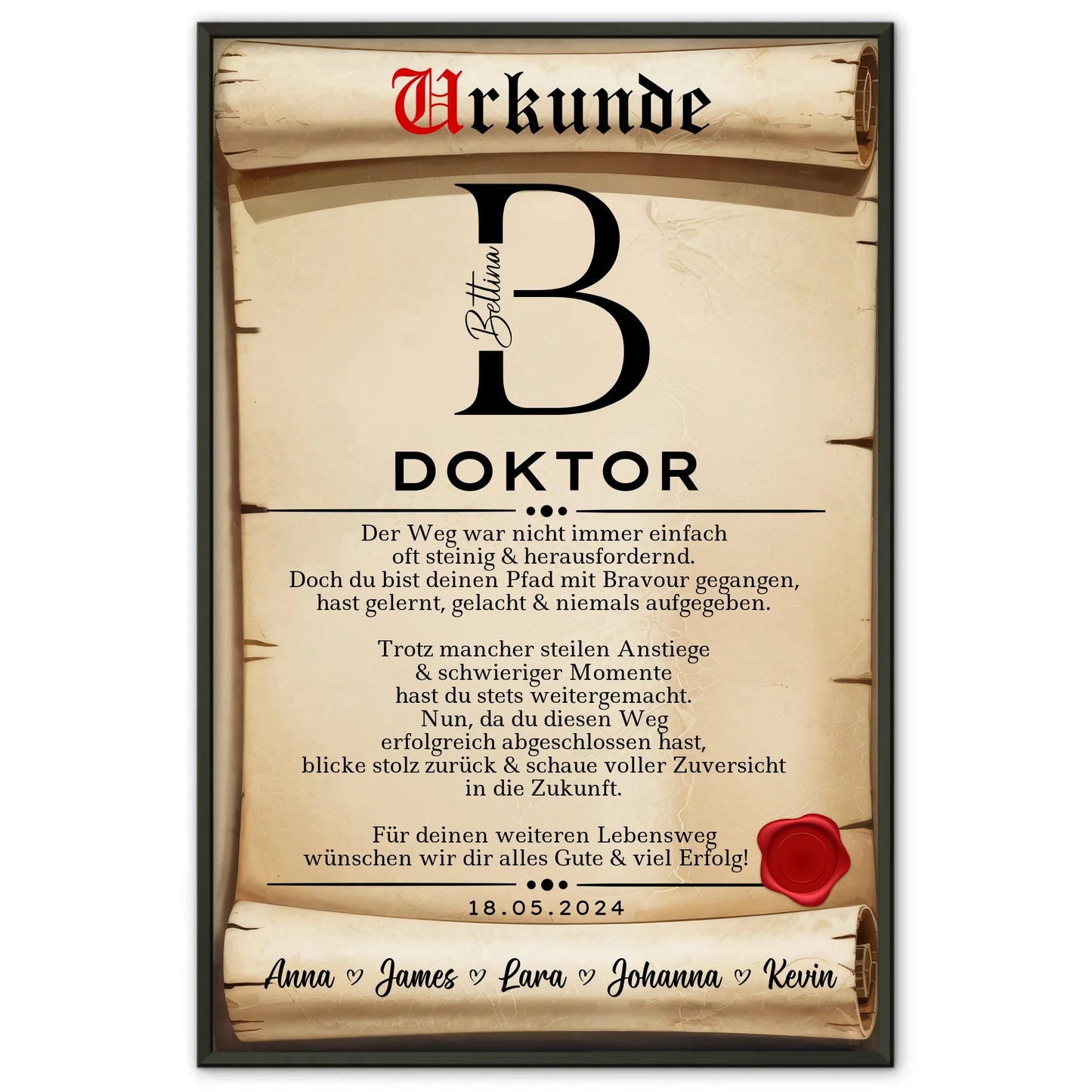 Poster Urkunde Doktor Abschluss Geschenk fuer Doktorand