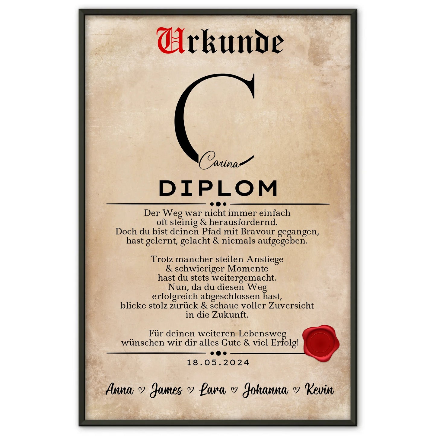 Poster Urkunde Diplomand Geschenk Diplom Abschluss