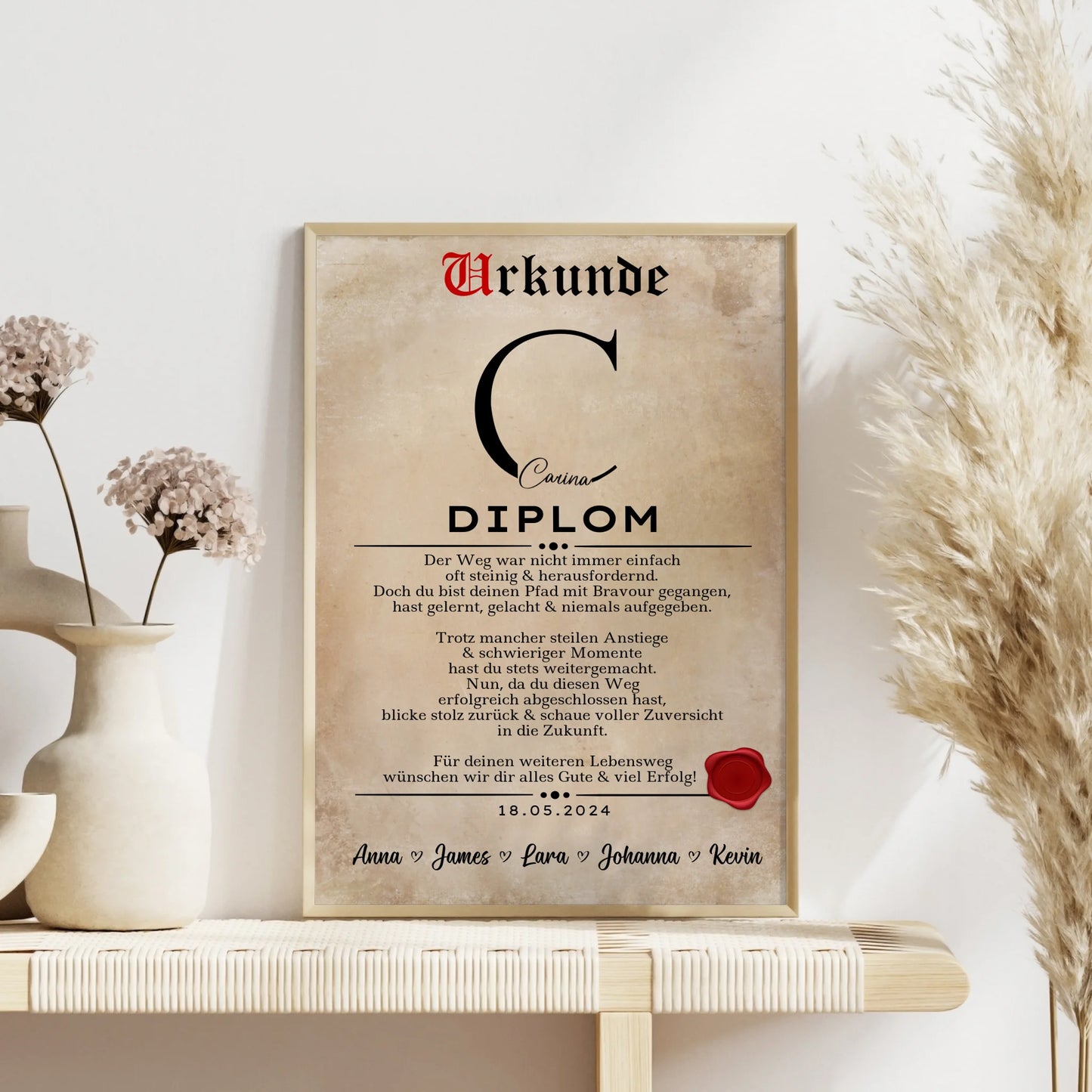 Poster Urkunde Diplomand Geschenk Diplom Abschluss