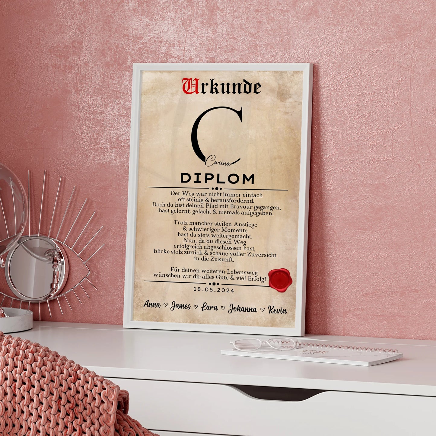 Poster Urkunde Diplomand Geschenk Diplom Abschluss