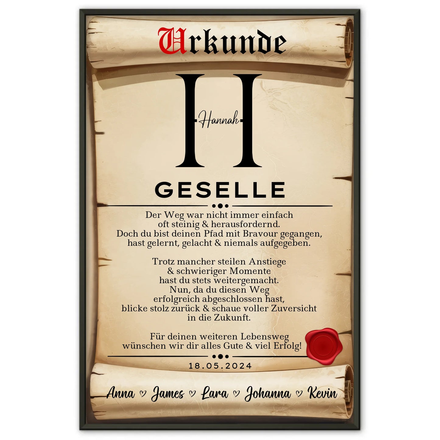 Poster Urkunde Geschenk Zum Abschluss Ausbildung