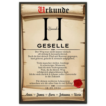 Poster Urkunde Geschenk Zum Abschluss Ausbildung