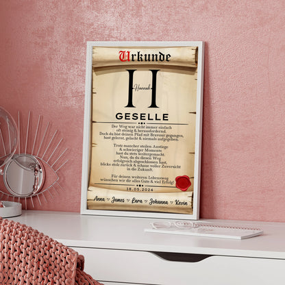 Poster Urkunde Geschenk Zum Abschluss Ausbildung