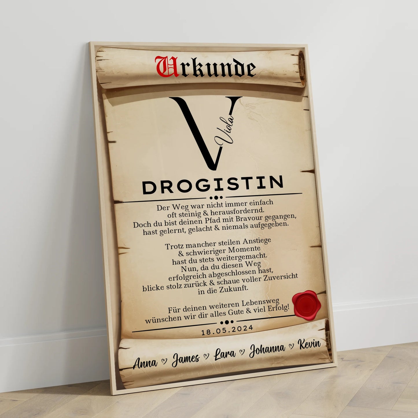 Geschenk Zum Abschluss Ausbildung Drogistin Poster Urkunde