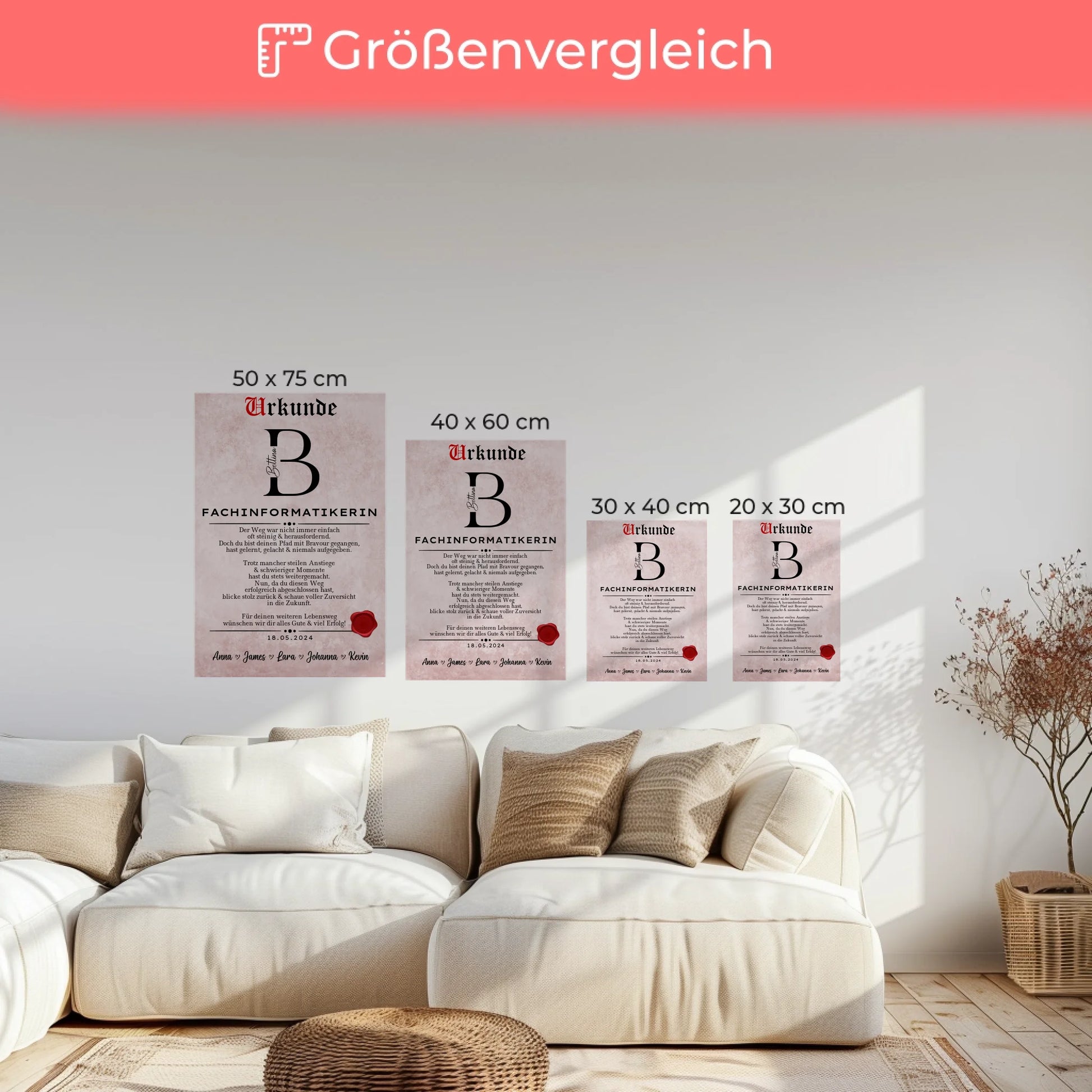 Geschenk Abschluss Ausbildung Fachinformatikerin Leinwand Urkunde 6