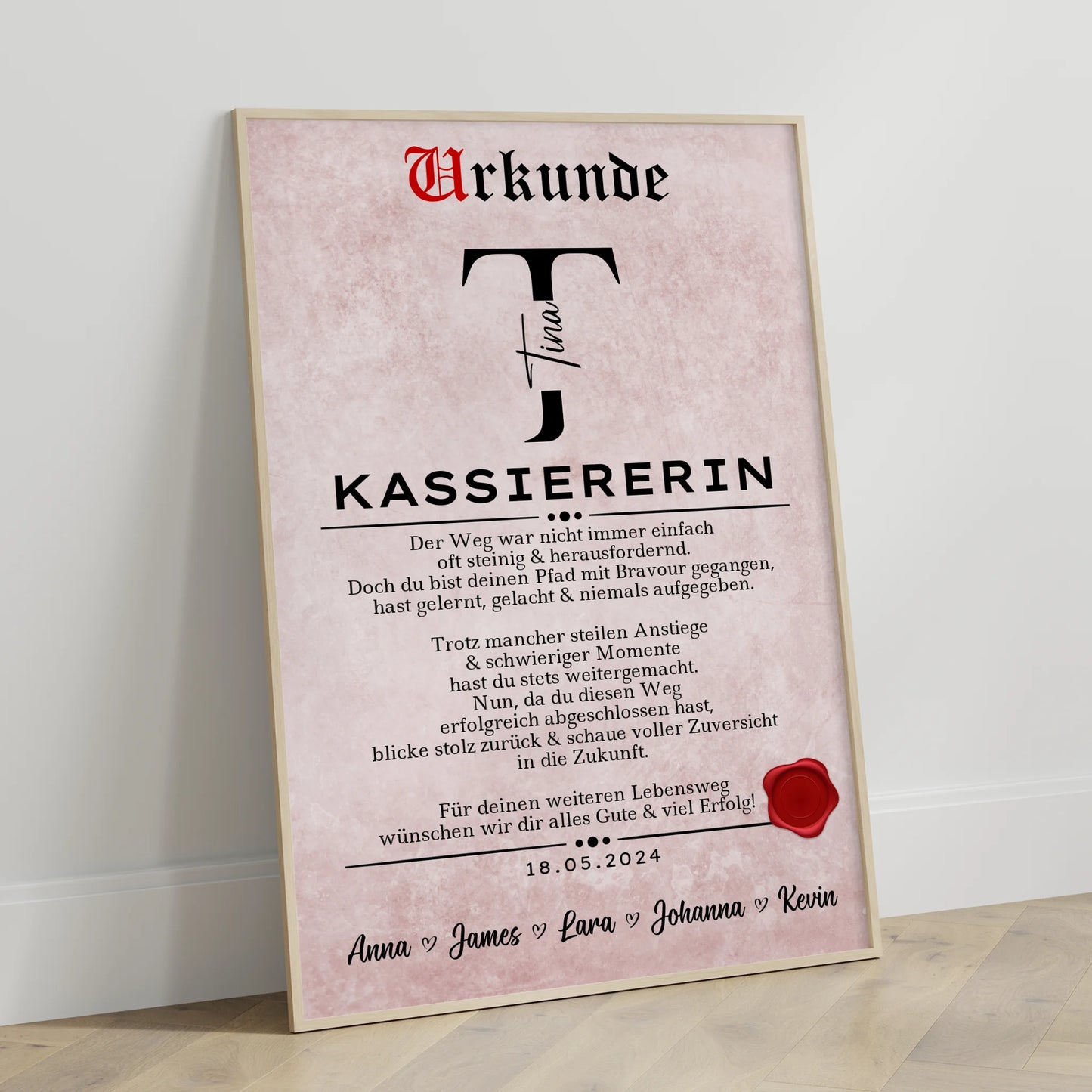 Ausbildungsabschluss Geschenk Kassiererin Poster Urkunde