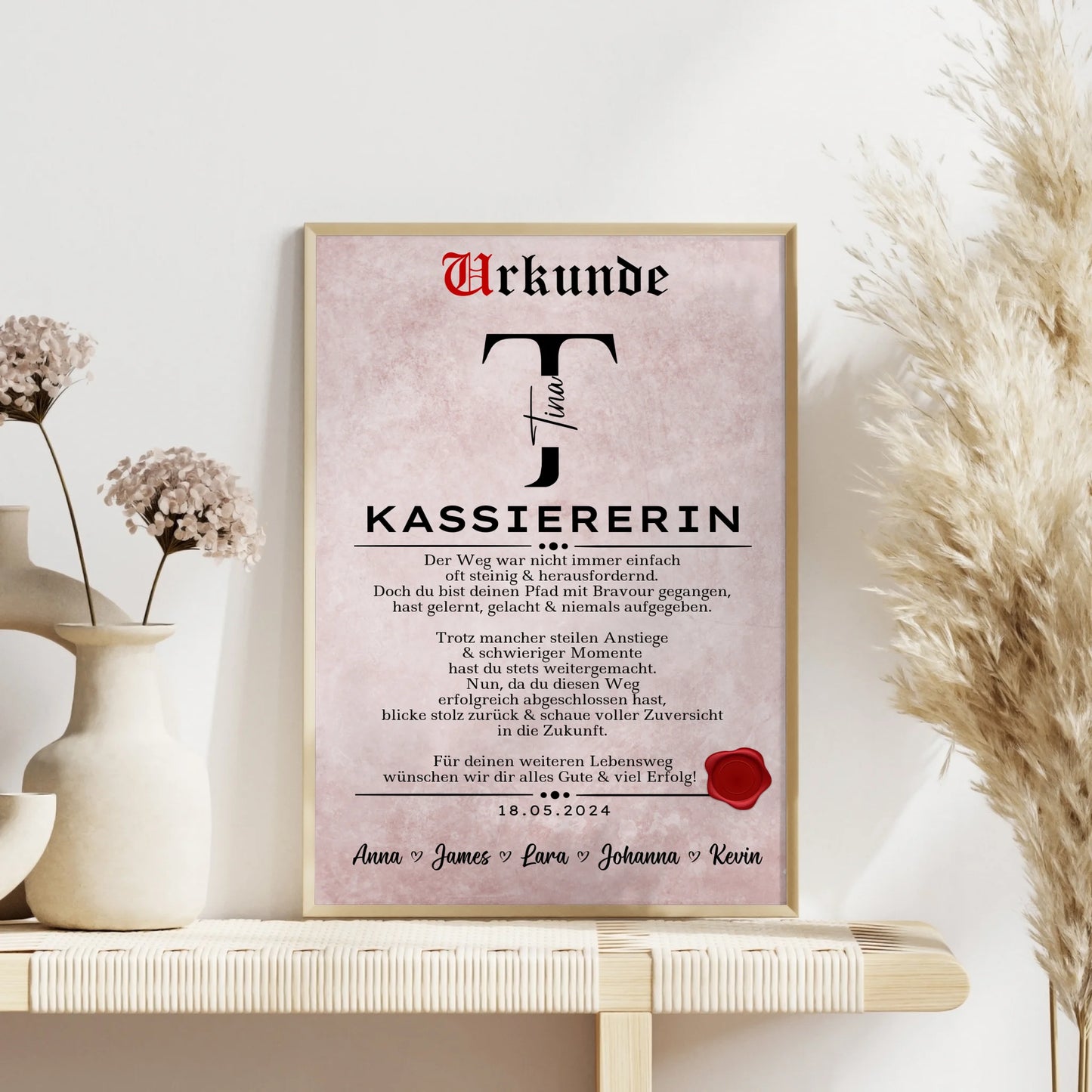 Ausbildungsabschluss Geschenk Kassiererin Poster Urkunde