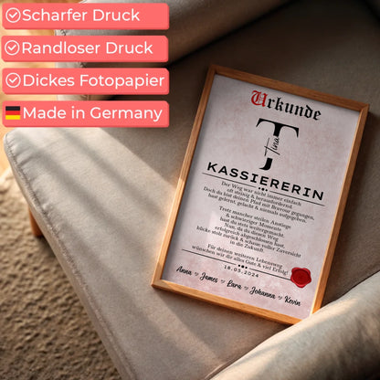 Ausbildungsabschluss Geschenk Kassiererin Poster Urkunde