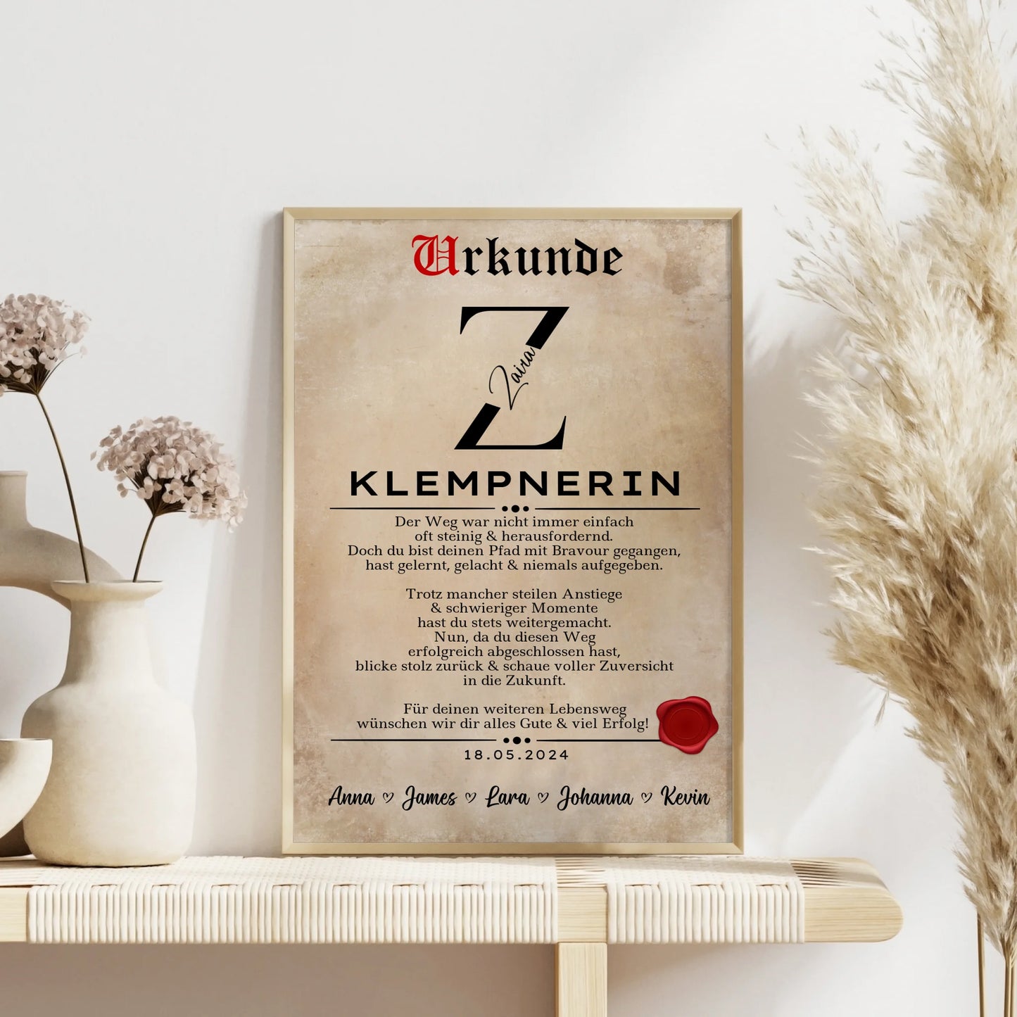 Geschenk Zum Abschluss Ausbildung Klempnerin Poster Urkunde