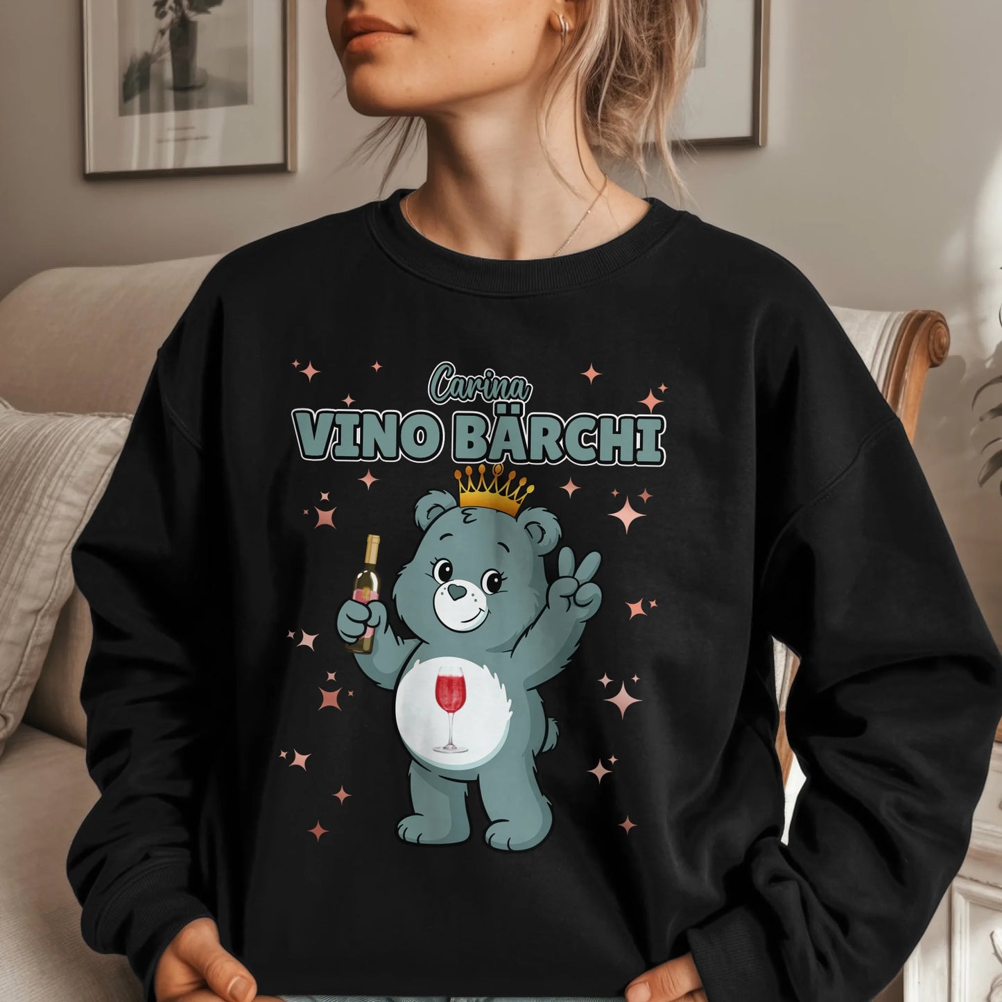 Sweatshirt Lustig Sauf Bärchi Vino Bärchi 1