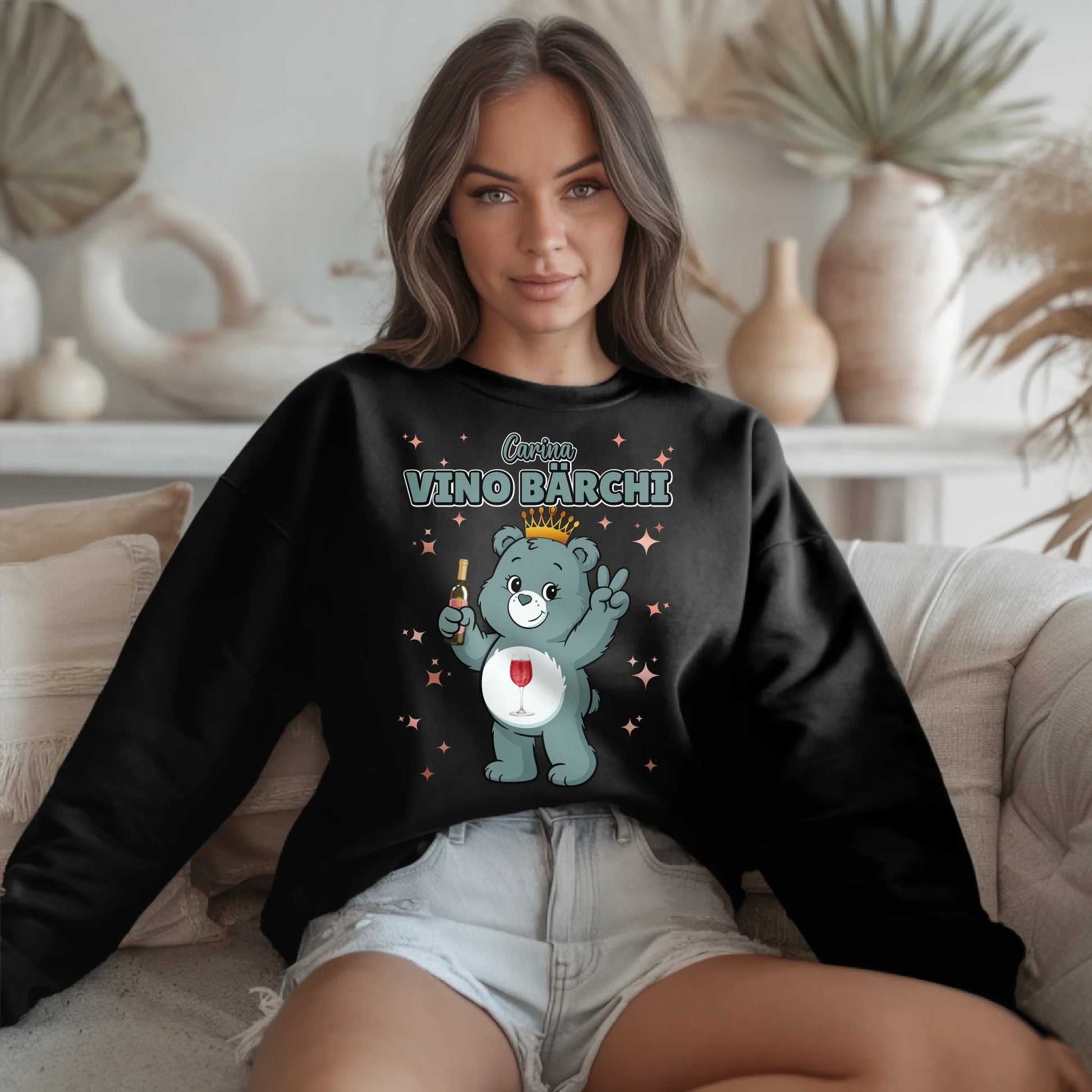 Sweatshirt Lustig Sauf Bärchi Vino Bärchi 2