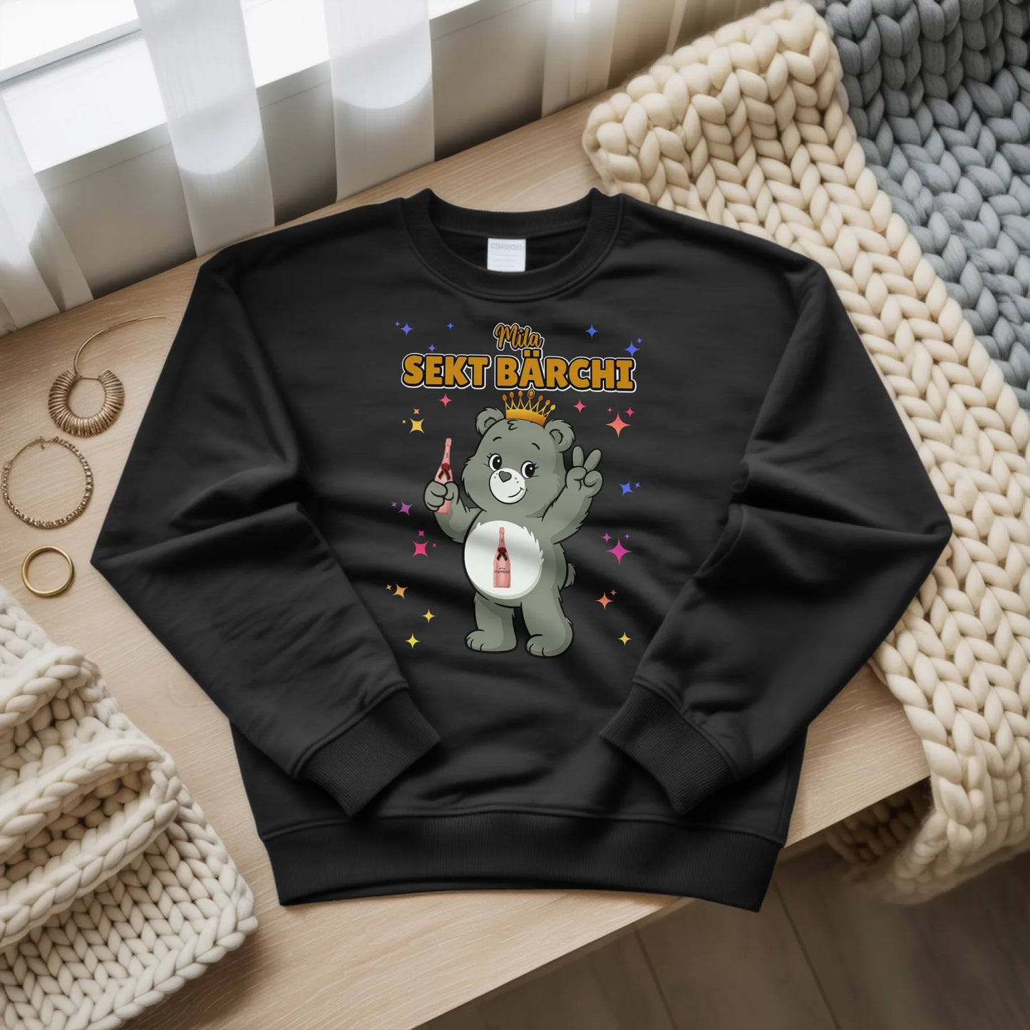 Sweatshirt Saufbärchi Sekt Bärchi Top für den JGA und Party 3