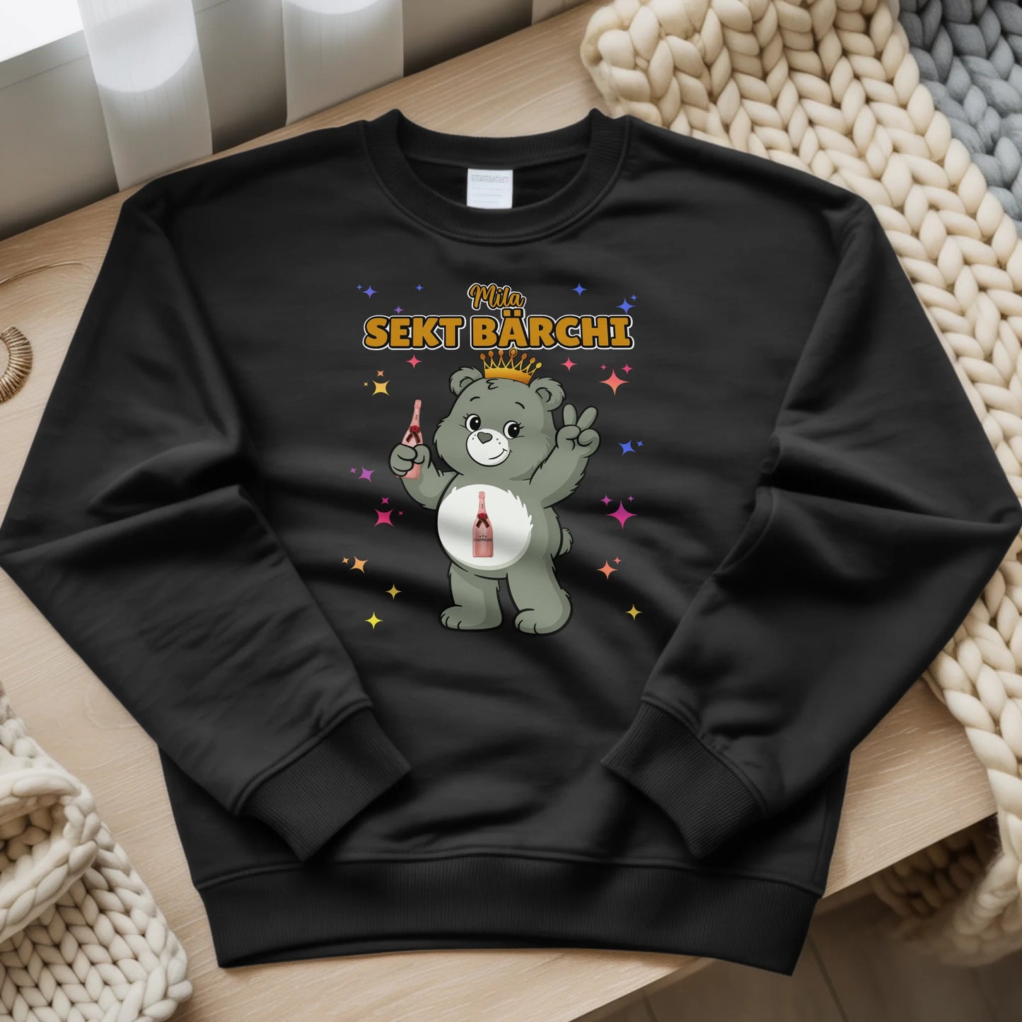 Sweatshirt Saufbärchi Sekt Bärchi Top für den JGA und Party 5
