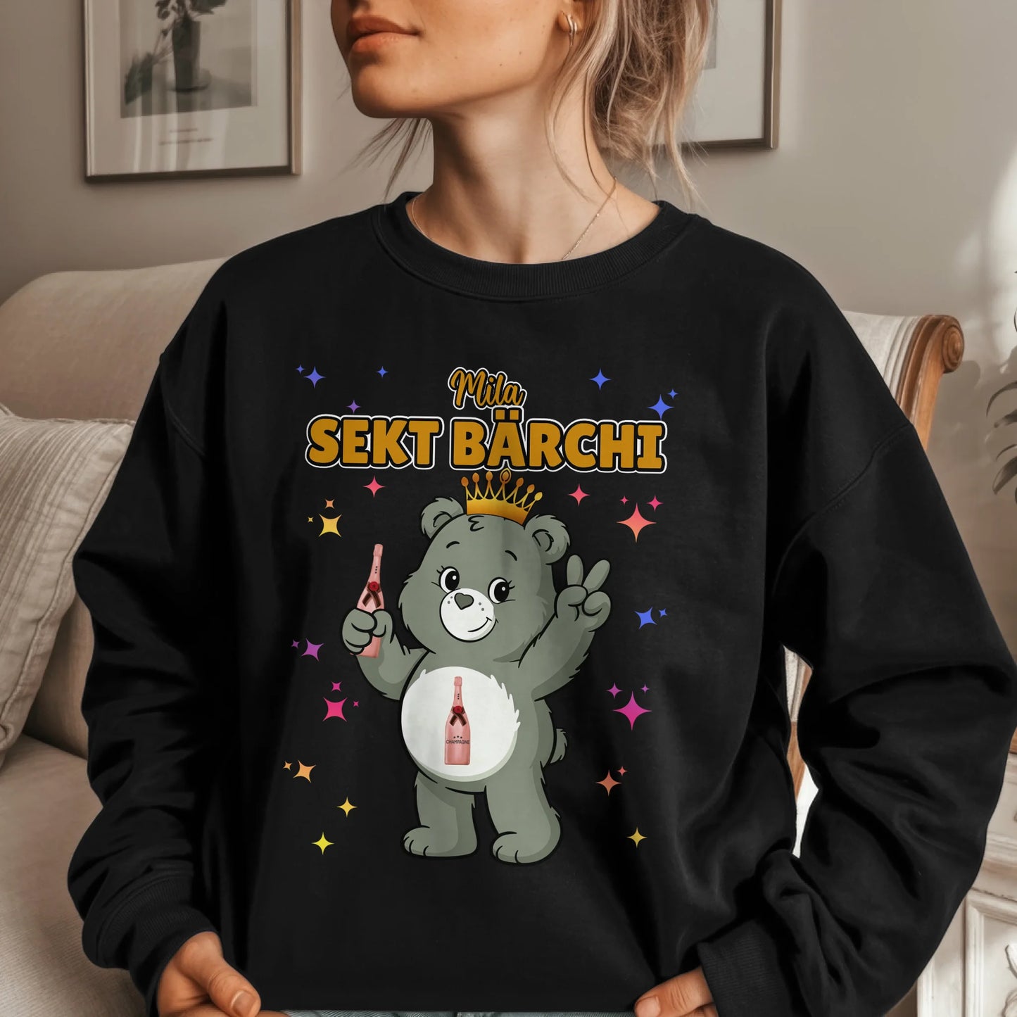 Sweatshirt Saufbärchi Sekt Bärchi Top für den JGA und Party 1