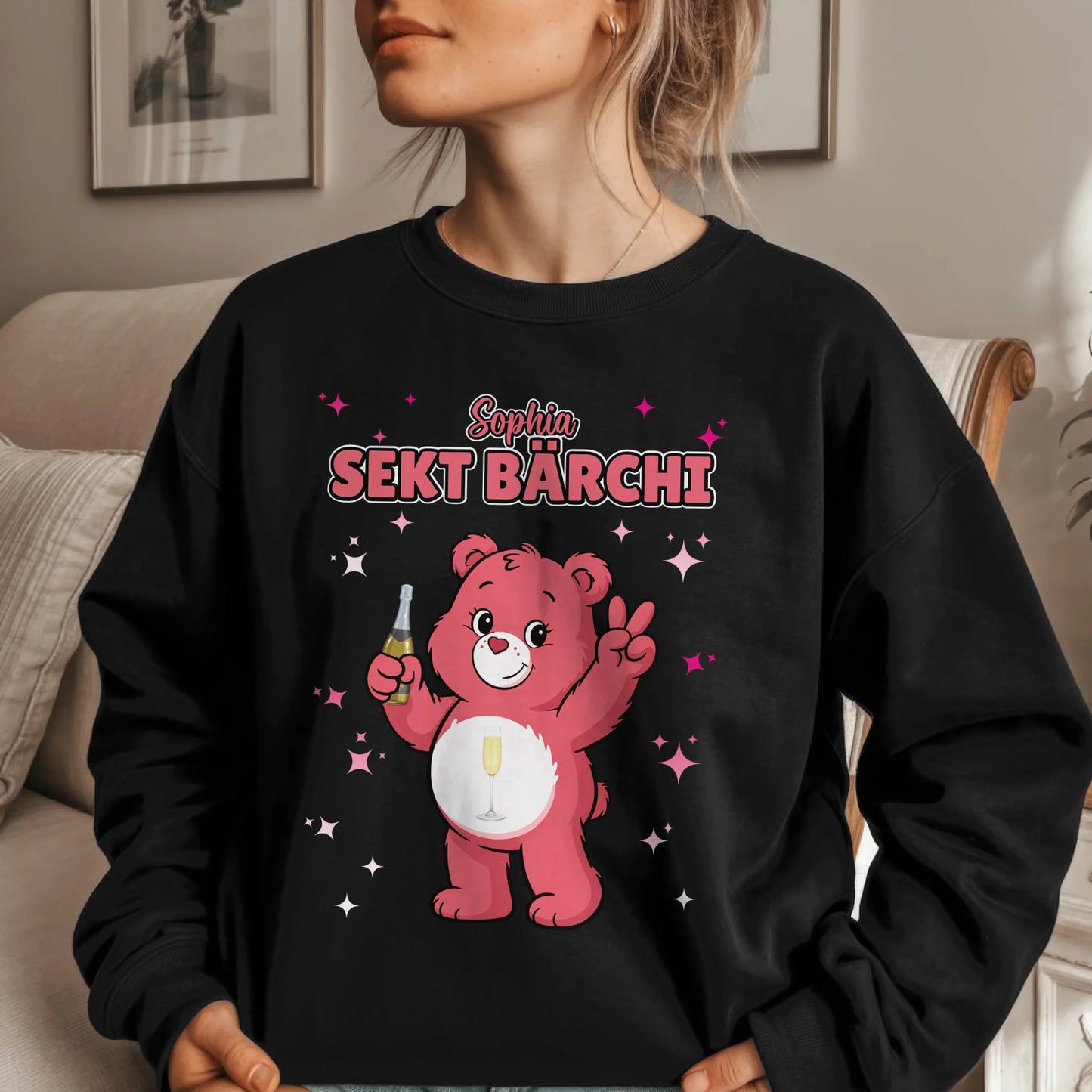 Sweatshirt Sauf Bärchi Sekt Bärchi Saufbärchi Lustiger JGA 1
