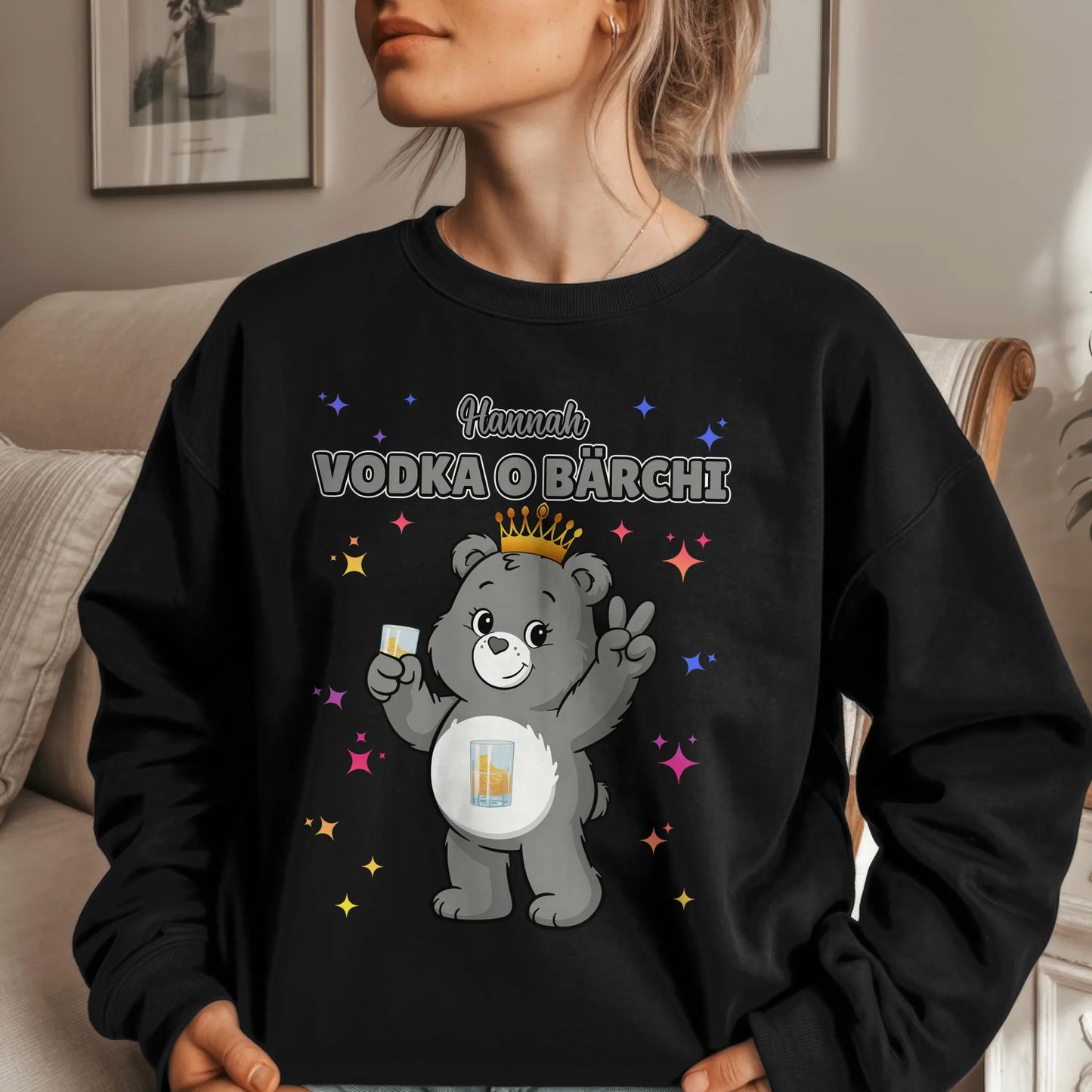 Lustiges Sweatshirt Sauf Bärchi Vodka O Bärchi 1