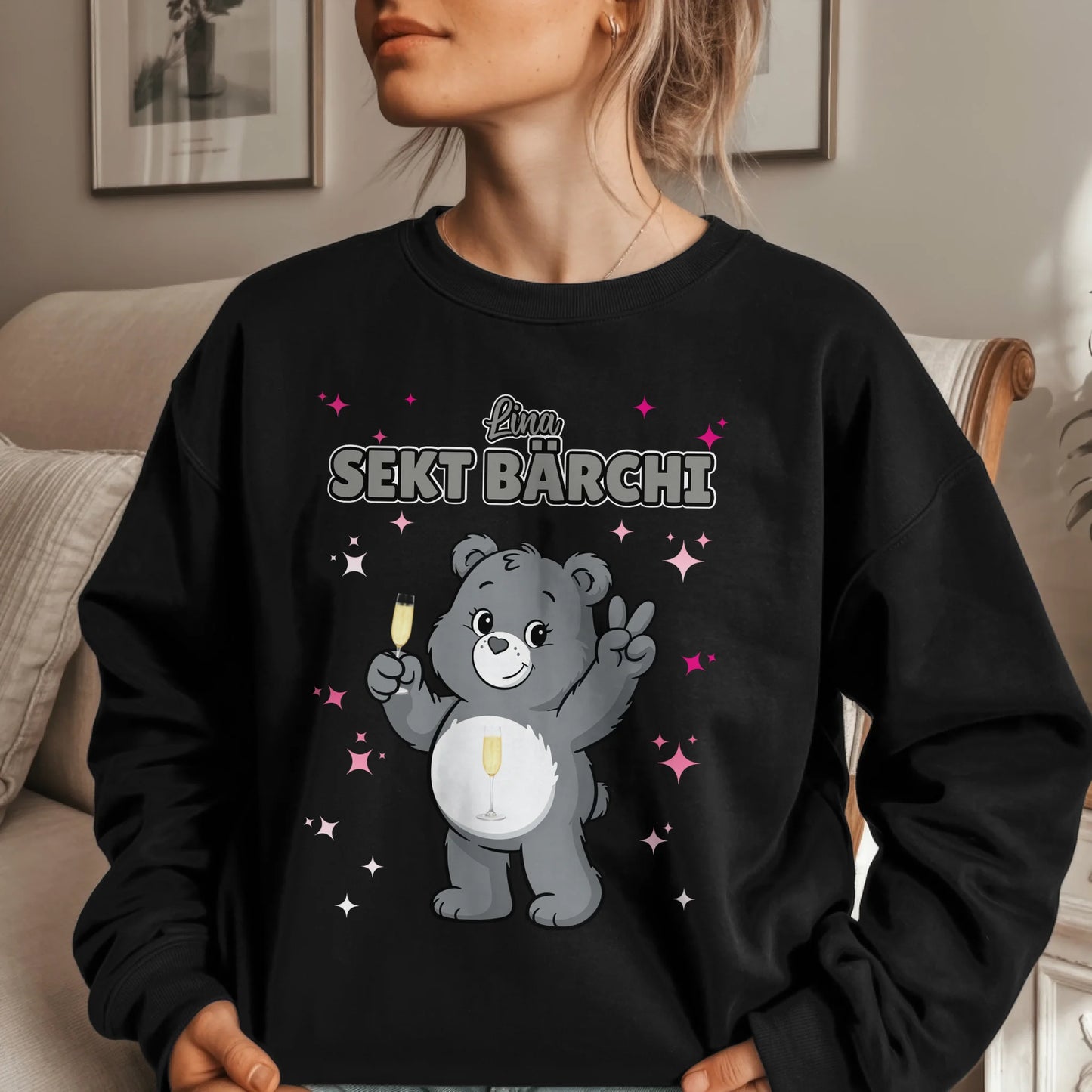 Sweatshirt Saufbärchi Sekt Bärchi Secco JGA 1