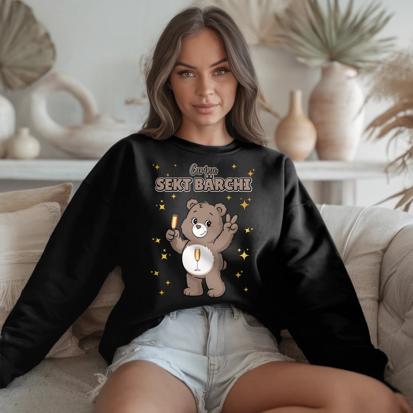 Sweatshirt Saufbärchi Sekt Bärchi Sauf Bärchi Lustiger JGA 2