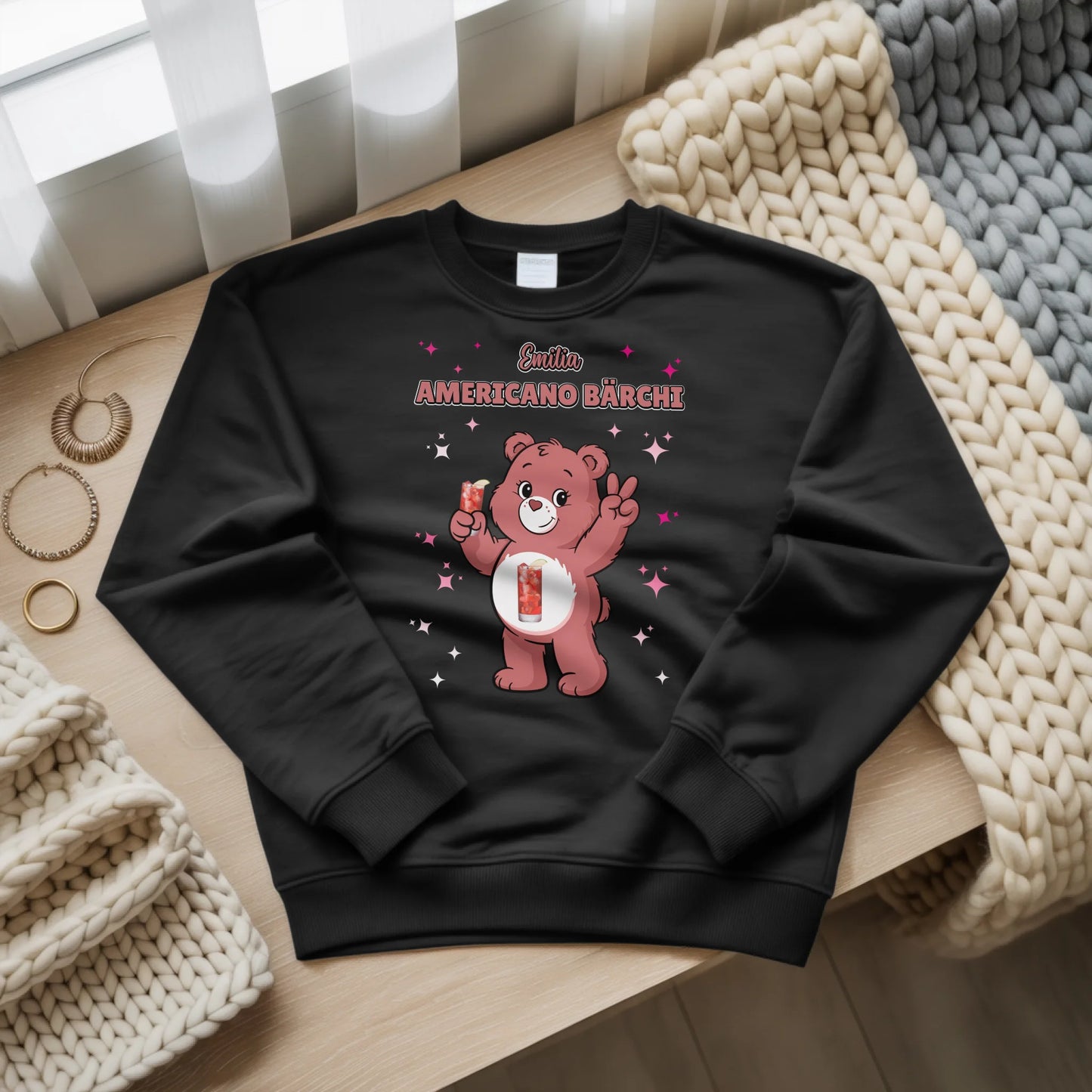 Lustiges Sweatshirt Sauf Bärchi Americano Bärchi 3