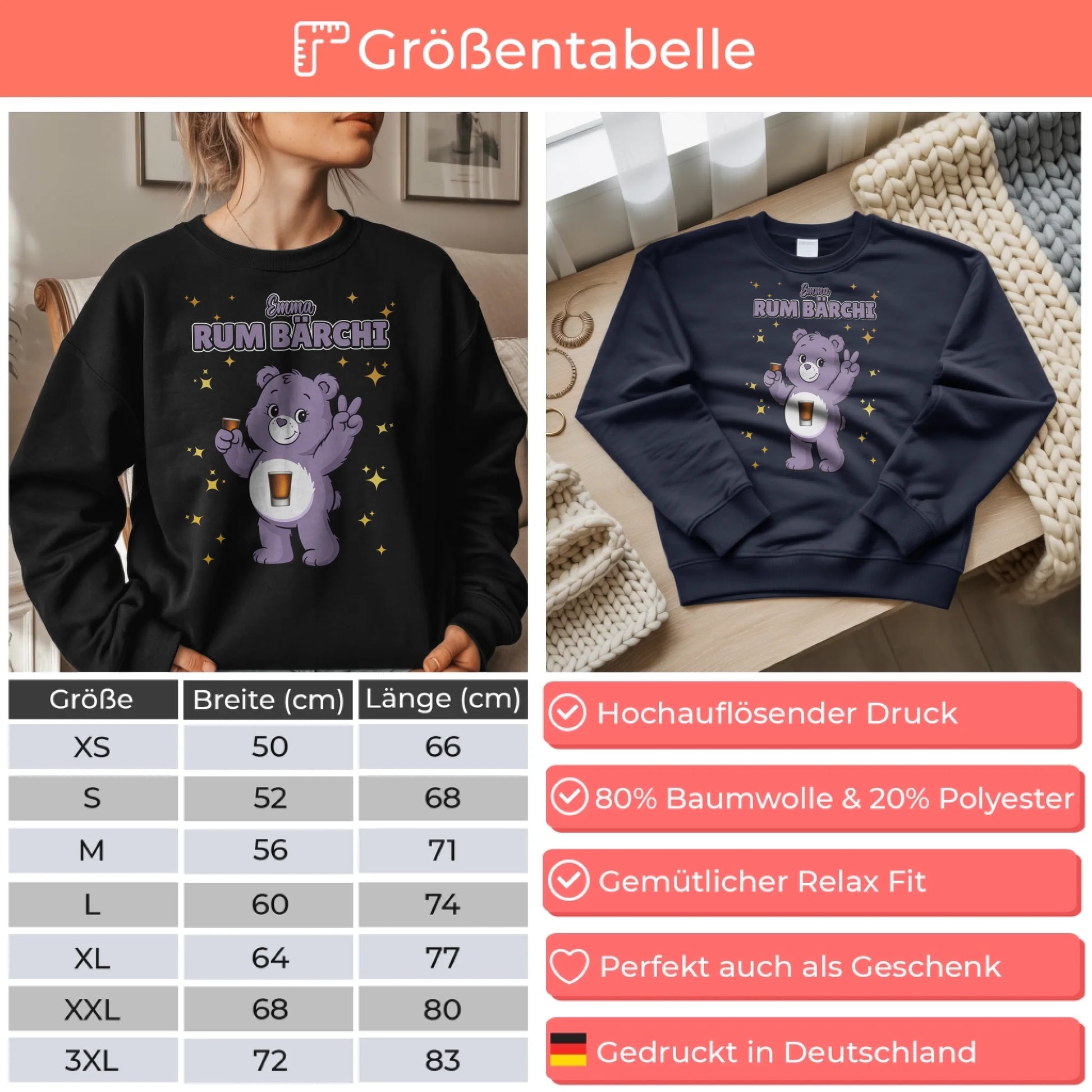 Sweatshirt Saufbärchi Rum Bärchi Sauf Bärchi Lustiges Sweatshirt für JGA 6