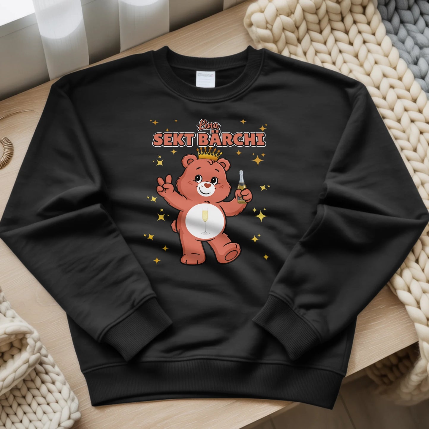 Lustiges Sweatshirt Sauf Bärchi Sekt Bärchi 5
