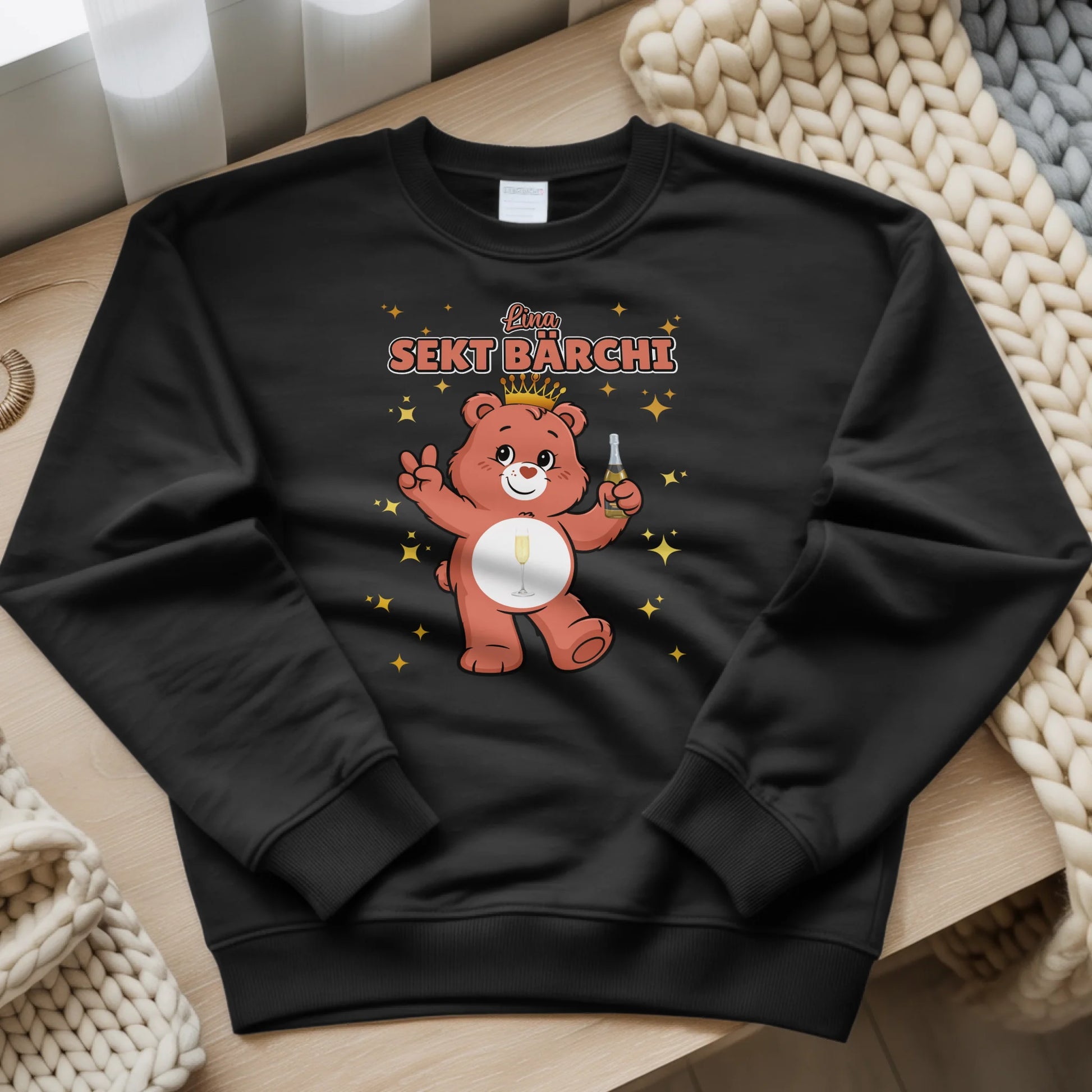 Lustiges Sweatshirt Sauf Bärchi Sekt Bärchi 5