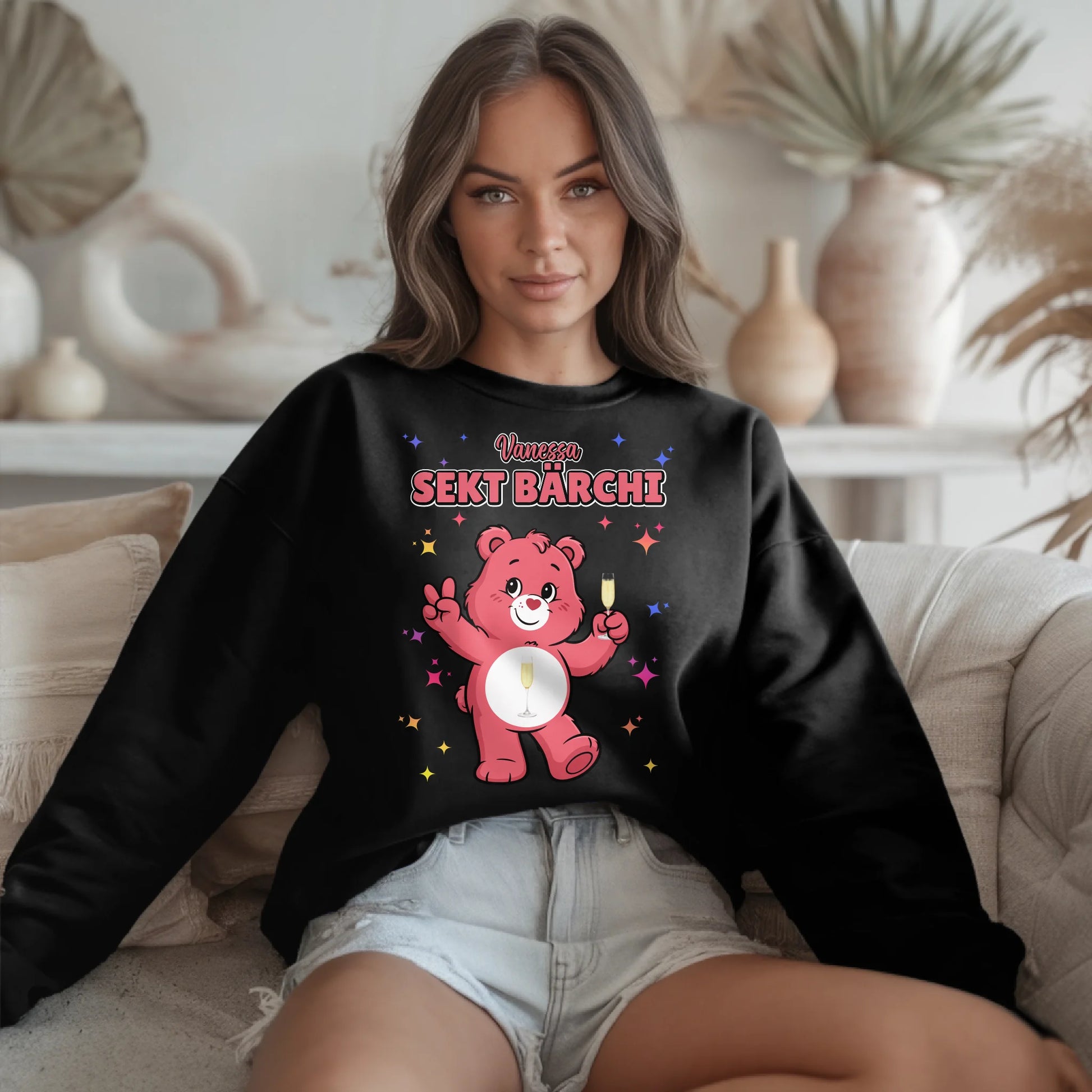 Sweatshirt Saufbärchi Sekt Bärchi perfekt für den JGA und Party 2
