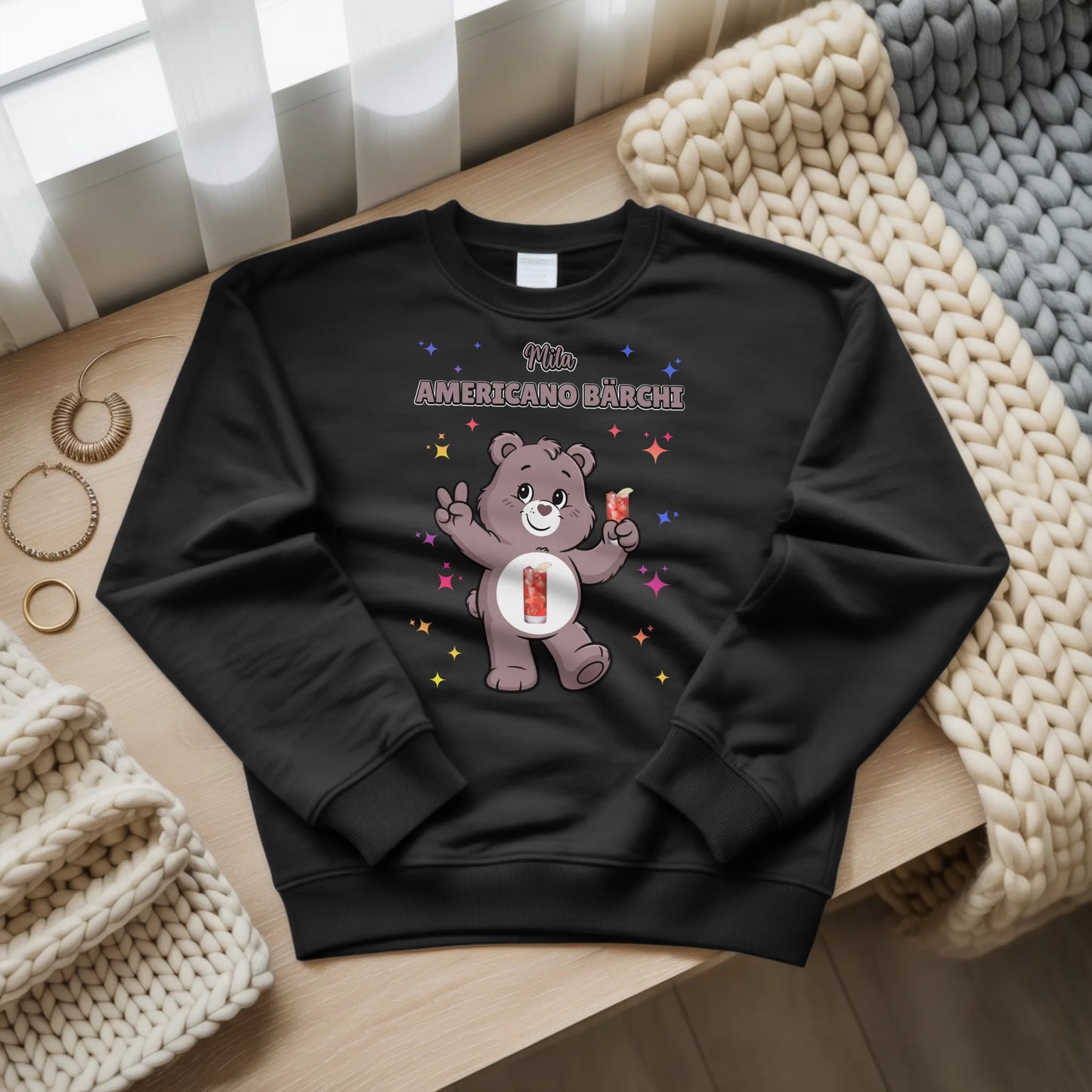 Sweatshirt Lustig Sauf Bärchi Americano Bärchi 3