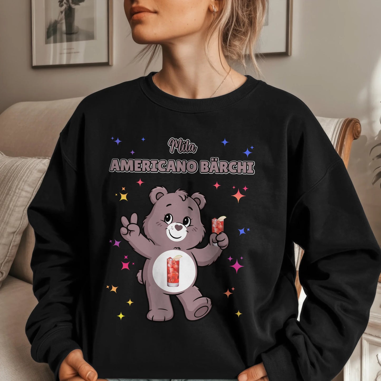 Sweatshirt Lustig Sauf Bärchi Americano Bärchi 1