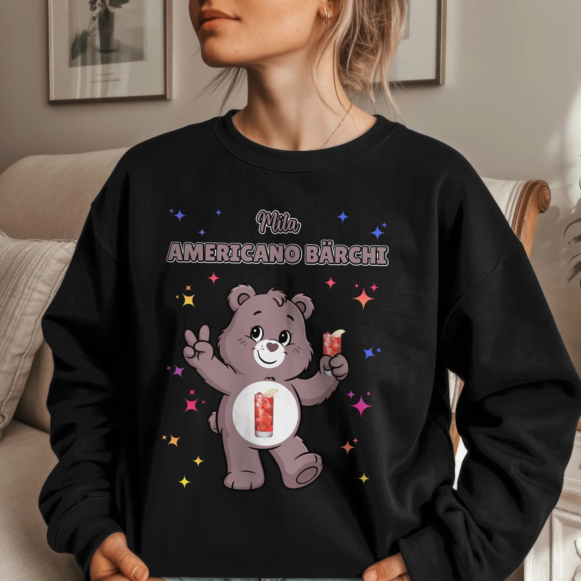 Sweatshirt Lustig Sauf Bärchi Americano Bärchi 1